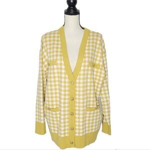 Joie plaid Cardigan sz XL NWot